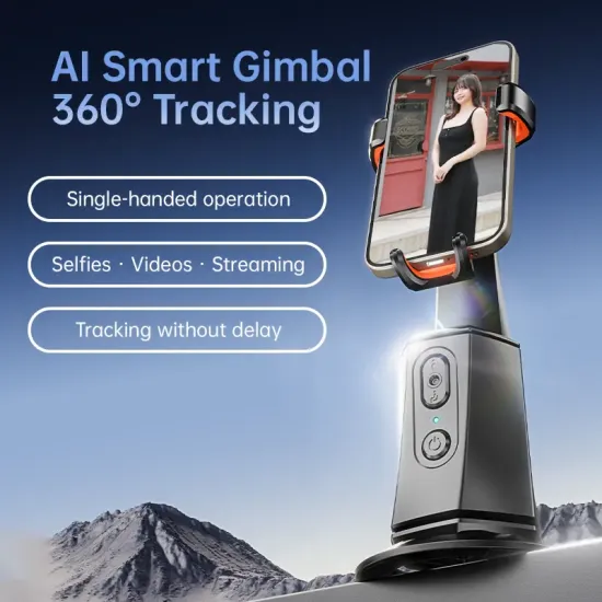Auto AI Face Tracking Gimbal Stabilizer Phone Shooting Stand Remote 360° Rotating Phone Holder
